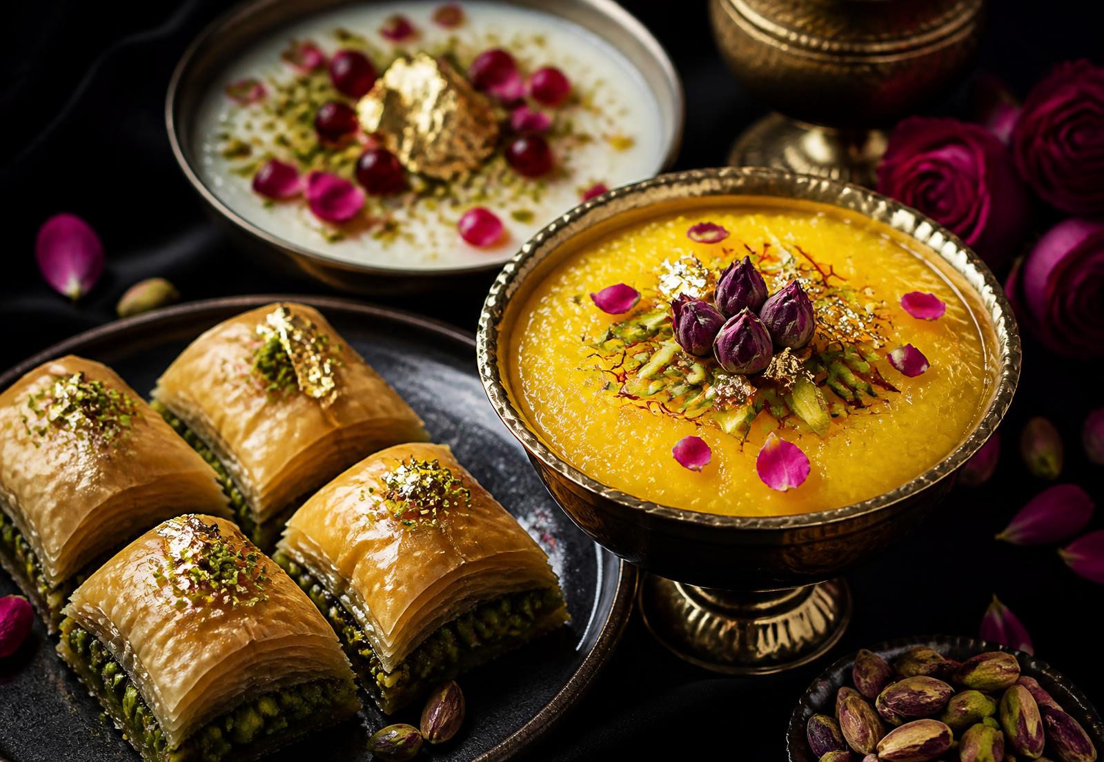 Persische Desserts mit Pistazien und Safran