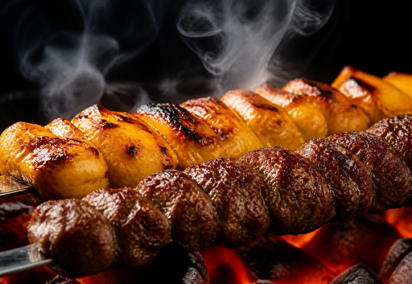Kebab über glühender Kohle